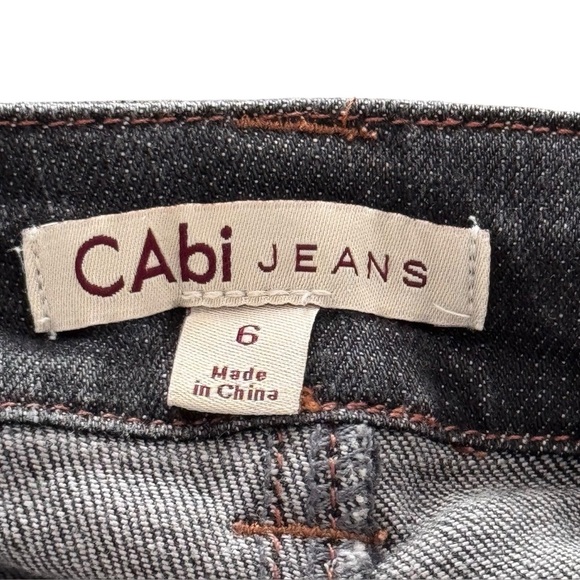 CAbi Jeans #202 Size 6 Skinny Ankle Gray Denim Black Wash Cotton-Spandex - Picture 7 of 9